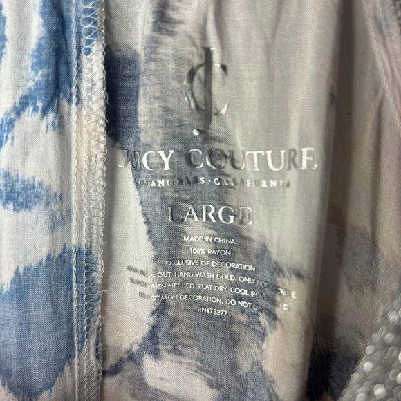 Juicy Couture Women's Sz L Oversized V-neck Flowy Cap Sleeve Blouse, Top - Picture 6 of 6